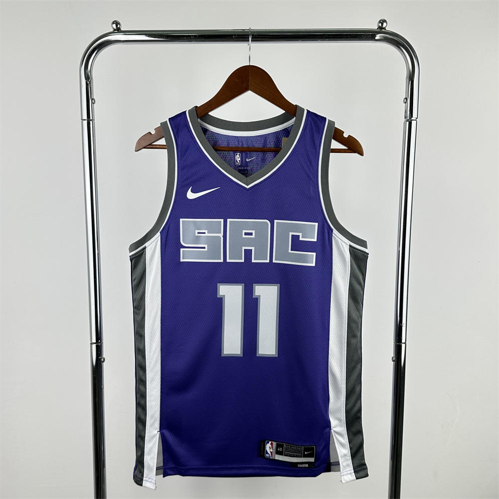 NBA Scaramento Kings 2024 V-Neck Purple jersey SABONIS#11 S-XXL