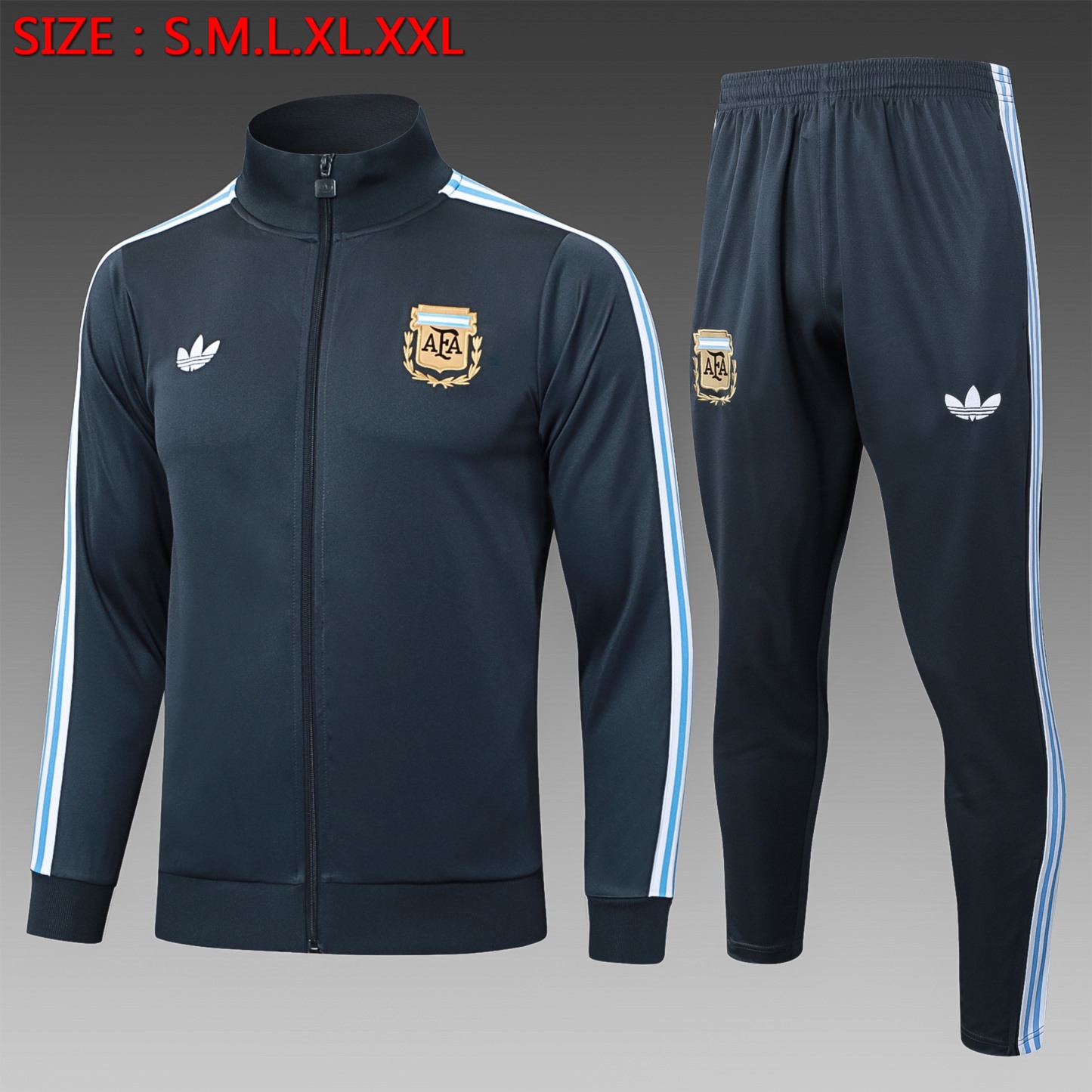 2025/26 Argentina dark gray Jacket Training Suit Set Football Team Shirt Sports Fashion