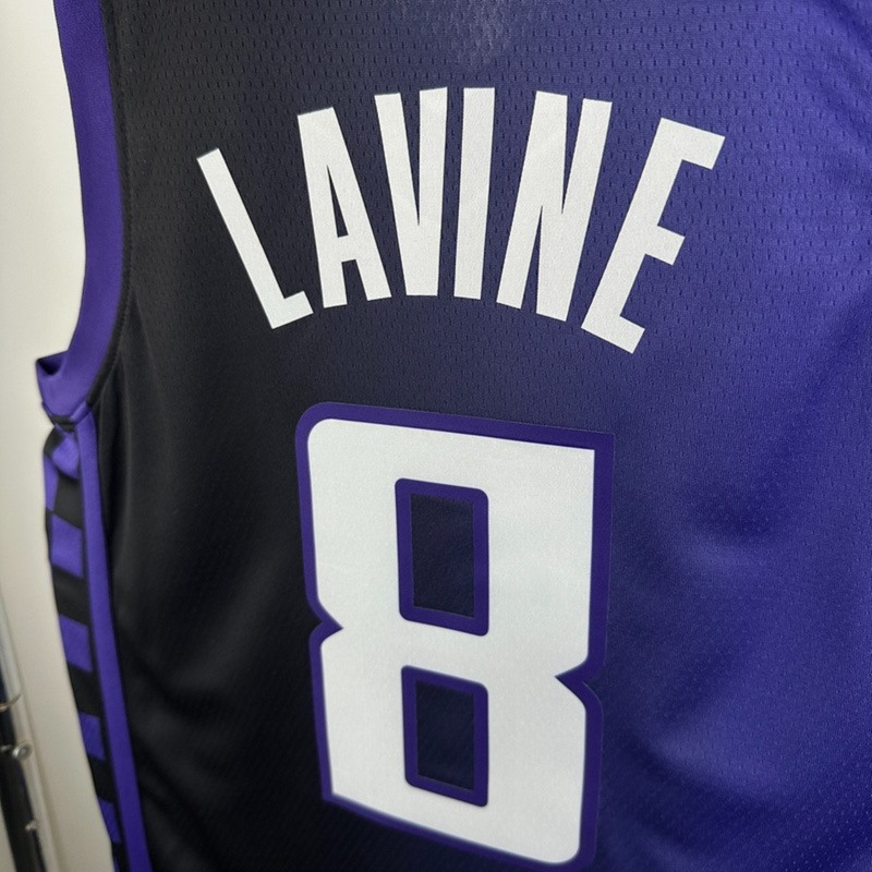 NBA Scaramento Kings 2024 V-Neck JORDAN Edition Purple jersey LAVINE#8 S-XXL