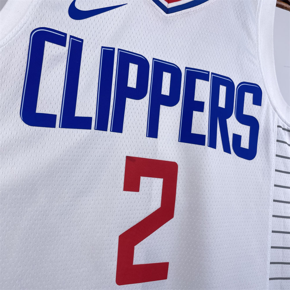 NBA Los Angeles Clippers 2023 V-Neck White Jersey LEONARD#2 S-XXL
