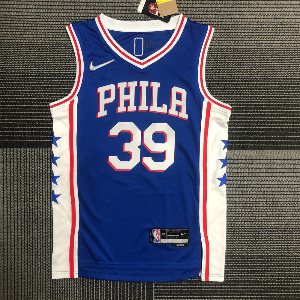 NBA Philadelphia 76ers Round Neck Blue 75th Anniversary Jersey HOWARD#39 S-XXL