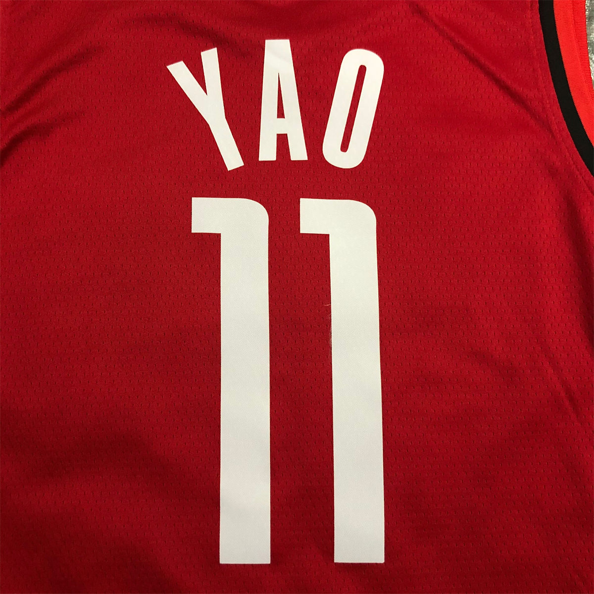 NBA Houston Rockets V-Neck Red Jersey YAO#11 S-XXL