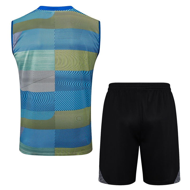 2025/26 Real Madrid blue-green Training Set Shirt and Shorts