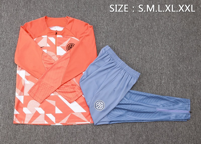 24/25 Inter Milan Orange Long-sleeved half-pull training kit Football team kit