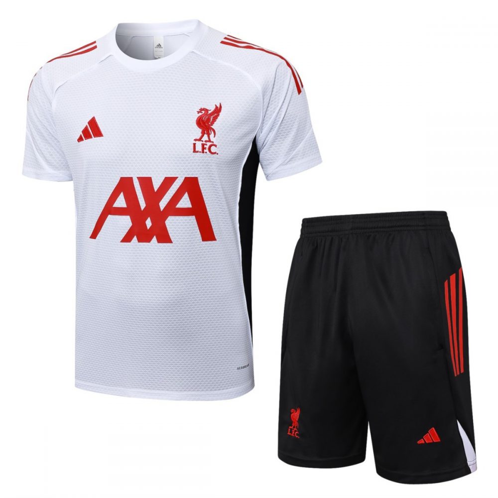 2026 Liverpool White Training Set Shirt and Shorts