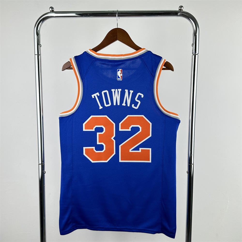 NBA New York Knicks Round Neck Blue jersey TOWNS#32 S-XXL