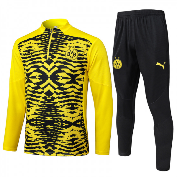 24/25 Dortmund Yellow black Long-sleeved half-pull training kit Football team kit