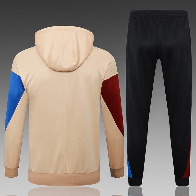 2024 Barcelona khaki Hoodie Jacket Kit Set Football Team Shirt Sports Fashion