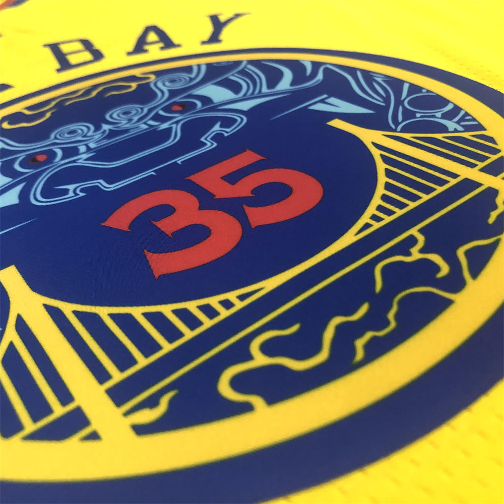 NBA Golden State Warriors V-Neck Yellow Jersey DURANT#35 S-XXL