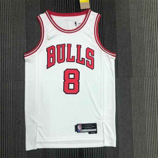 NBA Chicago Bulls Round Neck White 75th anniversaryJersey LAVINE#8 S-XXL