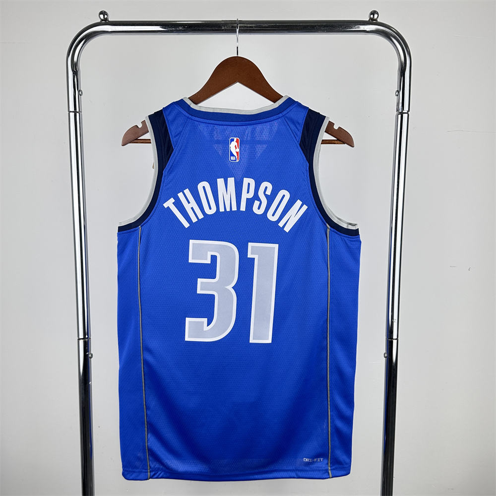 NBA Dallas Mavericks V-Neck Blue Jersey THOMPSON#31 S-XXL