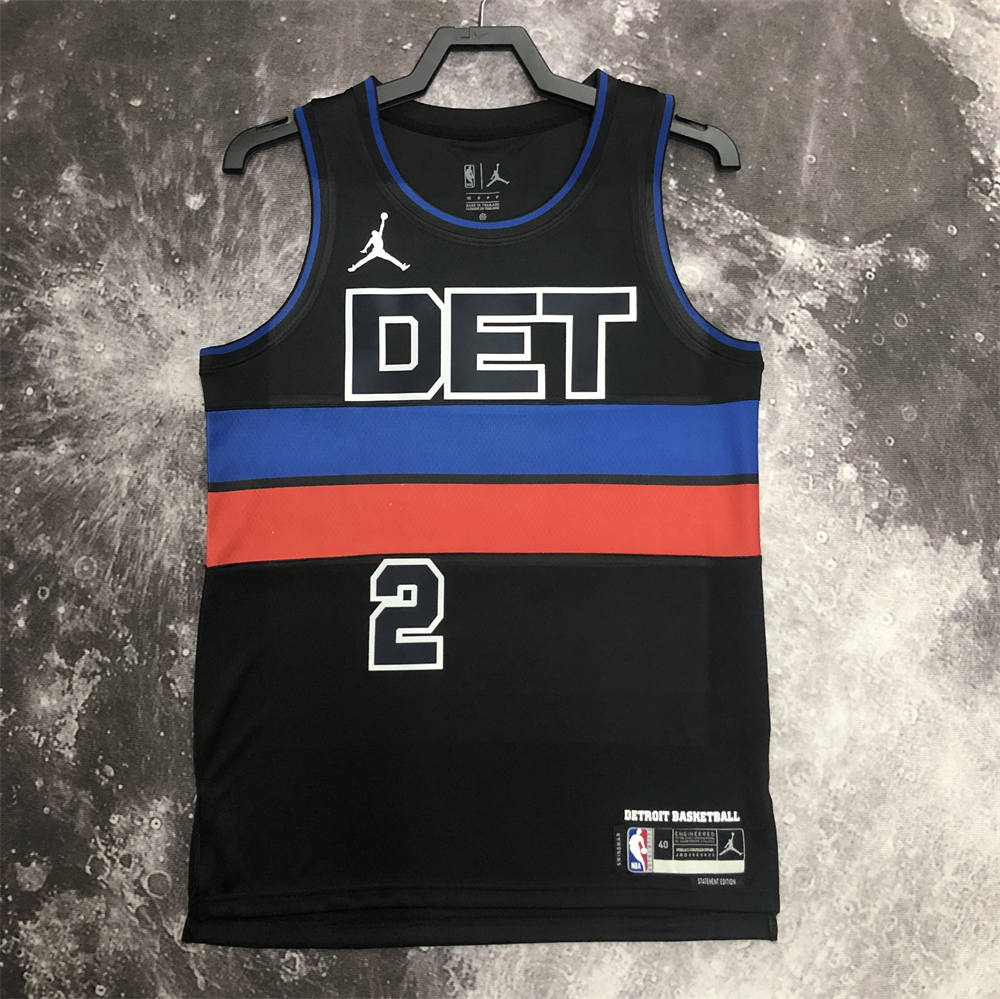NBA Detroit PIstons Round Neck JORDAN Edition Black jersey CUNNINGHAM#2 S-XXL