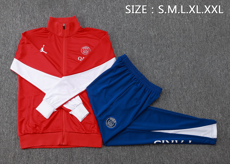 2024/25 Paris Red Jacket Training Suit Set Football Team Shirt Sports Fashion