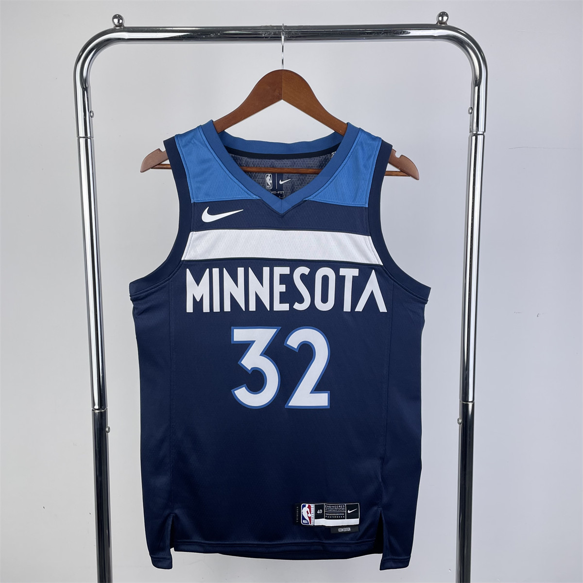 NBA Minnesota Timberwolves 2023 V-Neck Black Jersey TOWNS#32 S-XXL