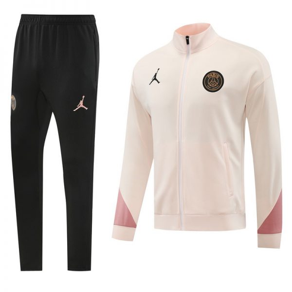 2024 PSG Light Pink Jacket Training Suit Set Football Team Shirt Sports Fashion