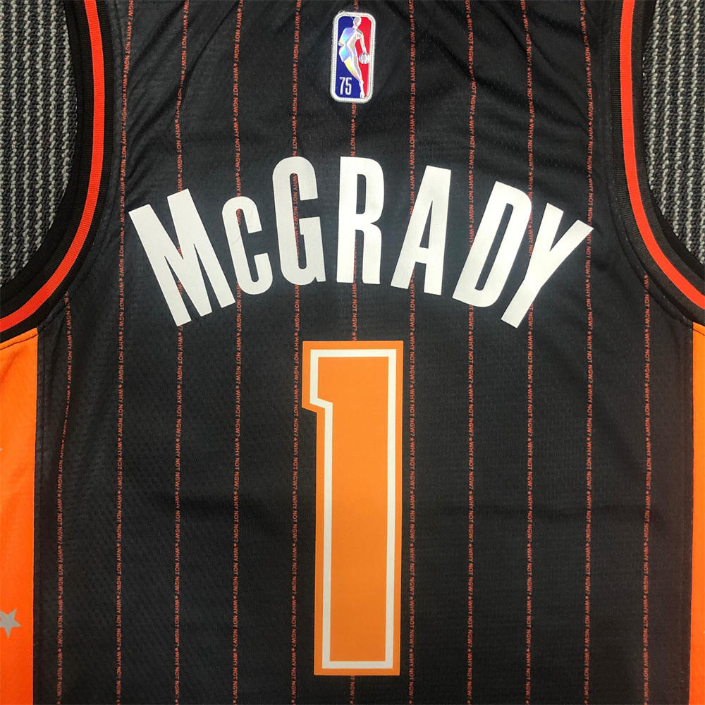 NBA Orlando Magic V-Neck Black 75th Anniversary McGRABY#1 JERSEY S-XXL