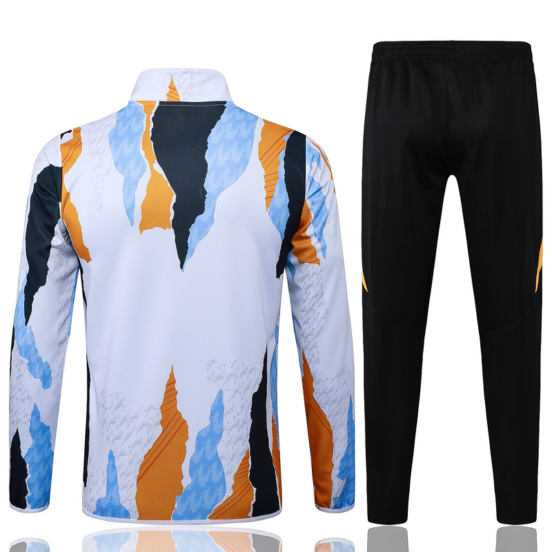 2024/25 Real Madrid Blue white yellow Jacket Training Suit Set Football Team Shirt Sports Fashion