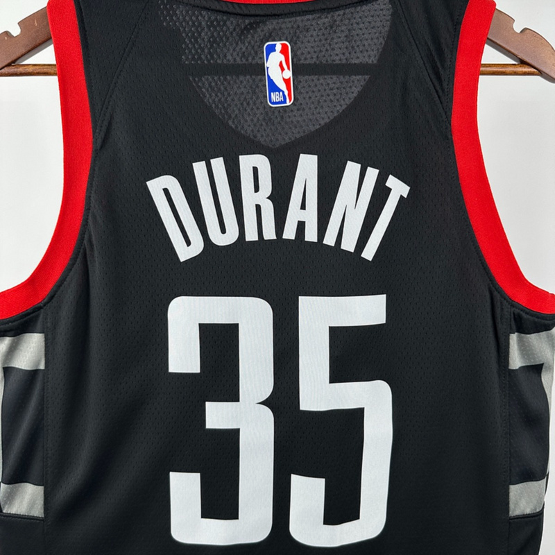 NBA Houston Rockets 2024 V-Neck Balck Jersey DURANT#35 S-XXL