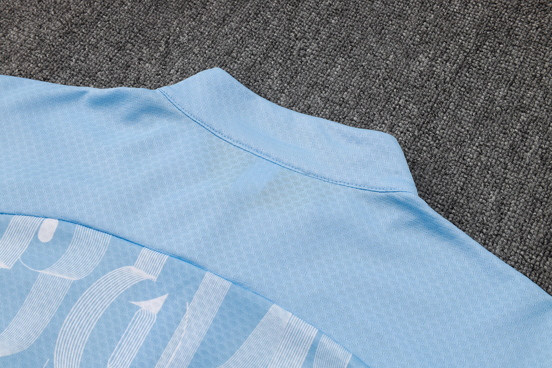 24/25 Manchester City Light blue Long-sleeved half-pull training kit Football team kit