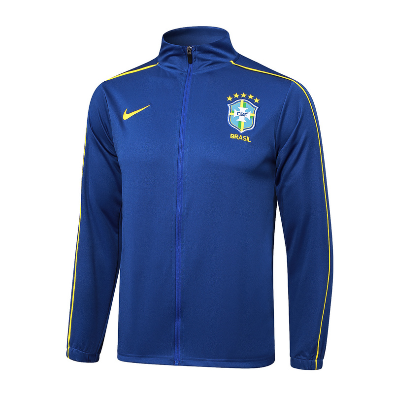 2024/25 Brazil Blue Jacket Training Suit Set Football Team Shirt Sports Fashion
