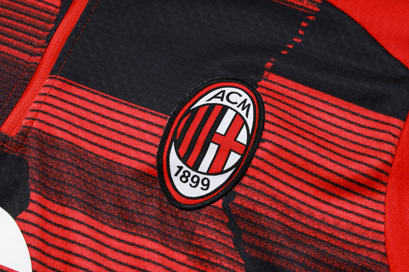 24/25 AC Milan Red Long-sleeved half-pull training kit Football team kit