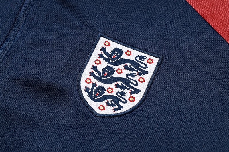 2024 England Royal Blue Long-sleeved half-pull training kit Football team kit