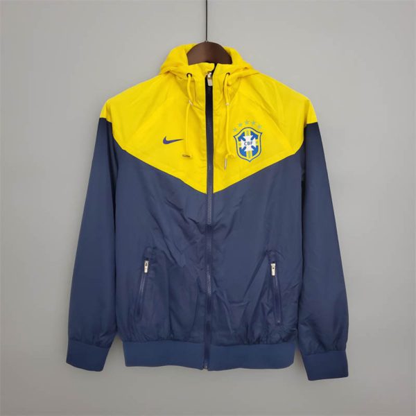 2024 Brazil Blue and Yellow Windbreaker Jacket Football team Shirt jersey Sport Unifom