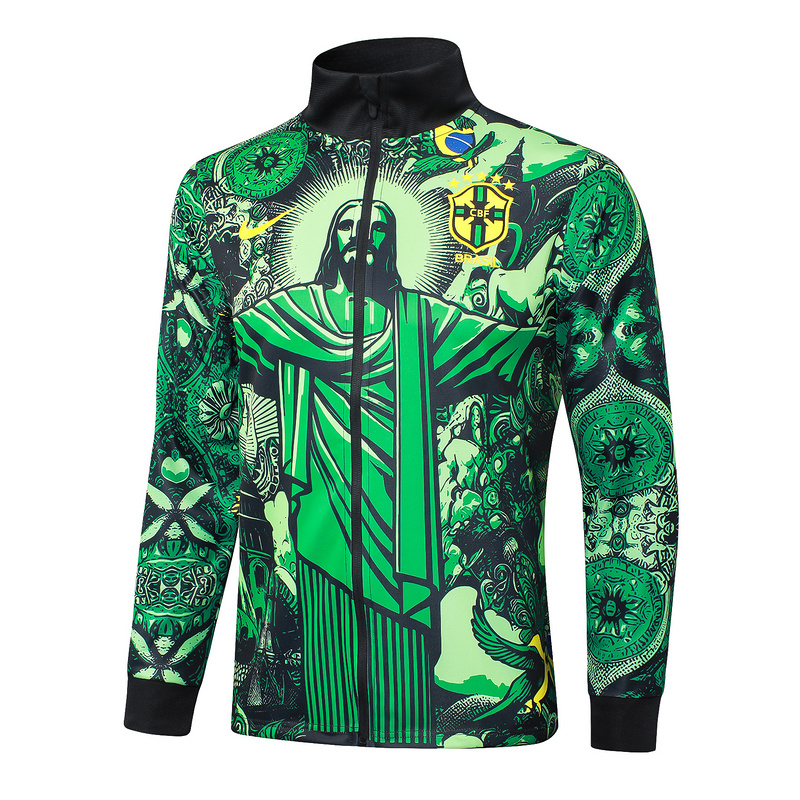 2024/25 Brazil Green Jacket Training Suit Set Football Team Shirt Sports Fashion