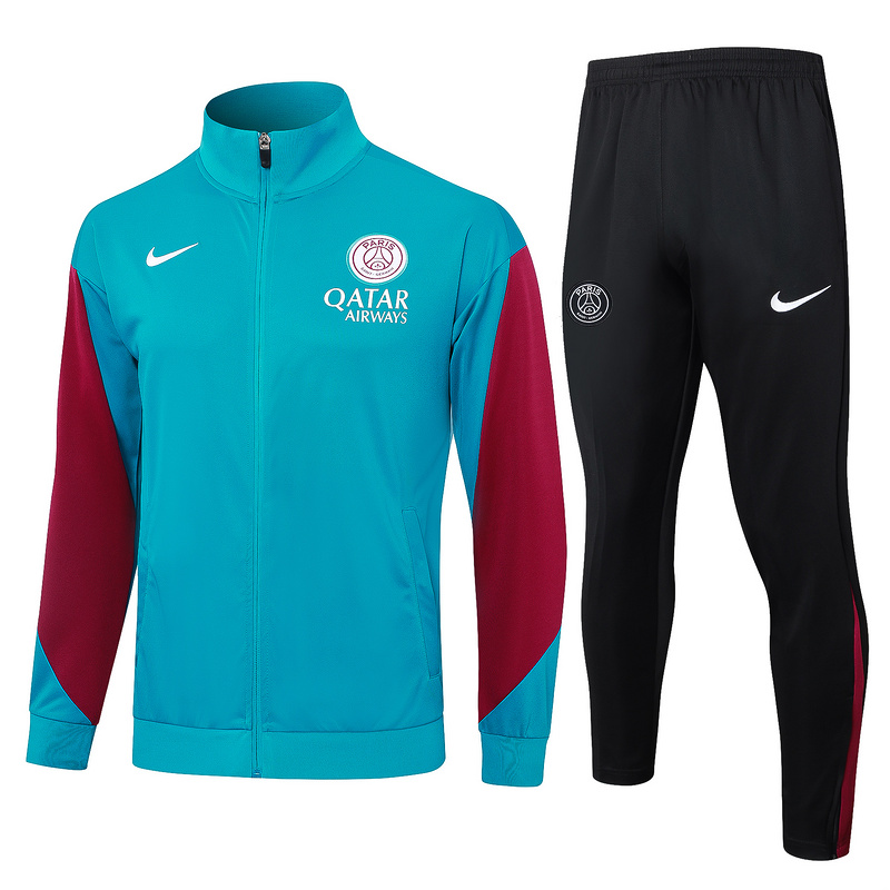 2024/25 Paris Lake blue Jacket Training Suit Set Football Team Shirt Sports Fashion