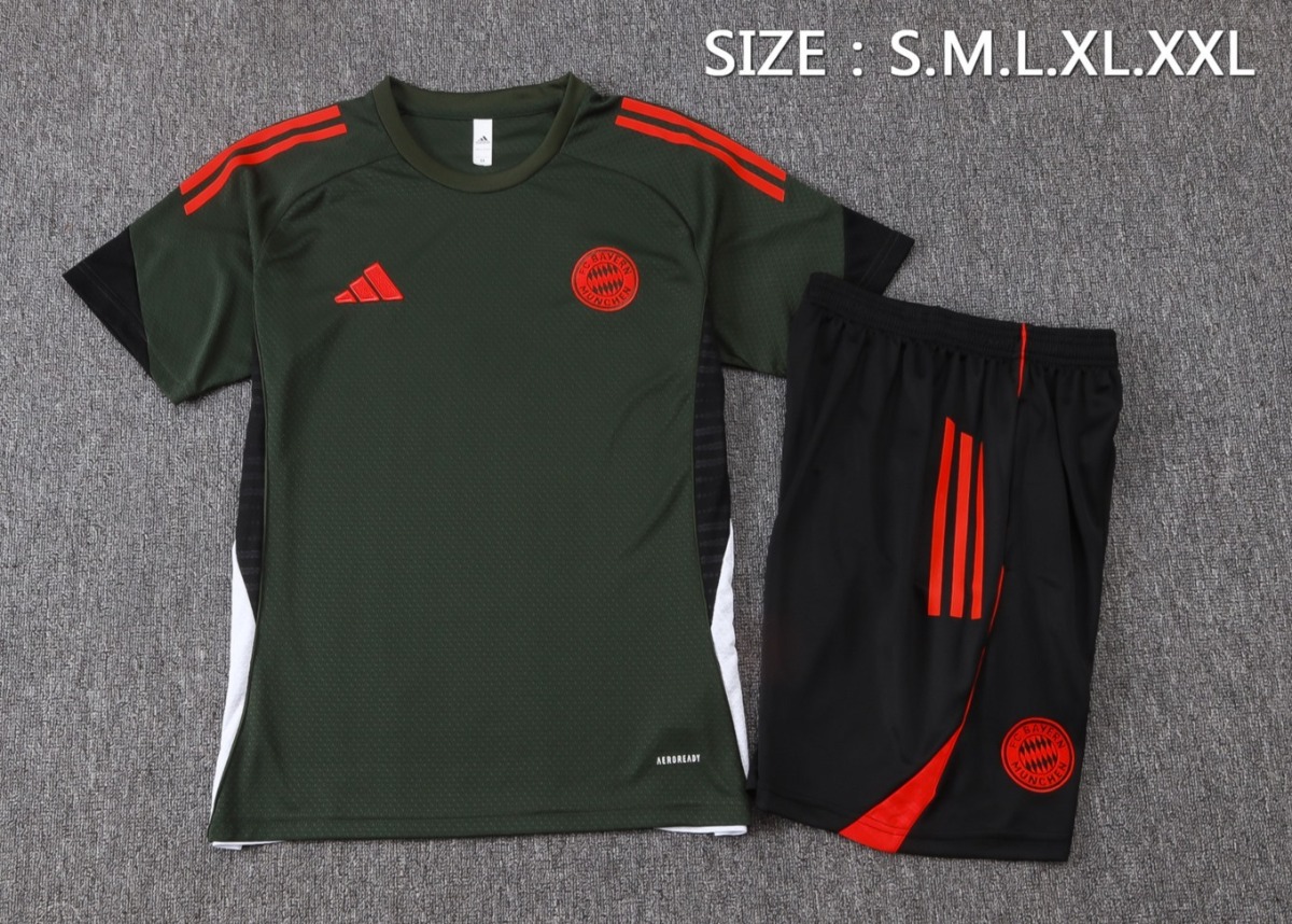 2026 Bayern Munich Dark green Training Set Shirt andShorts