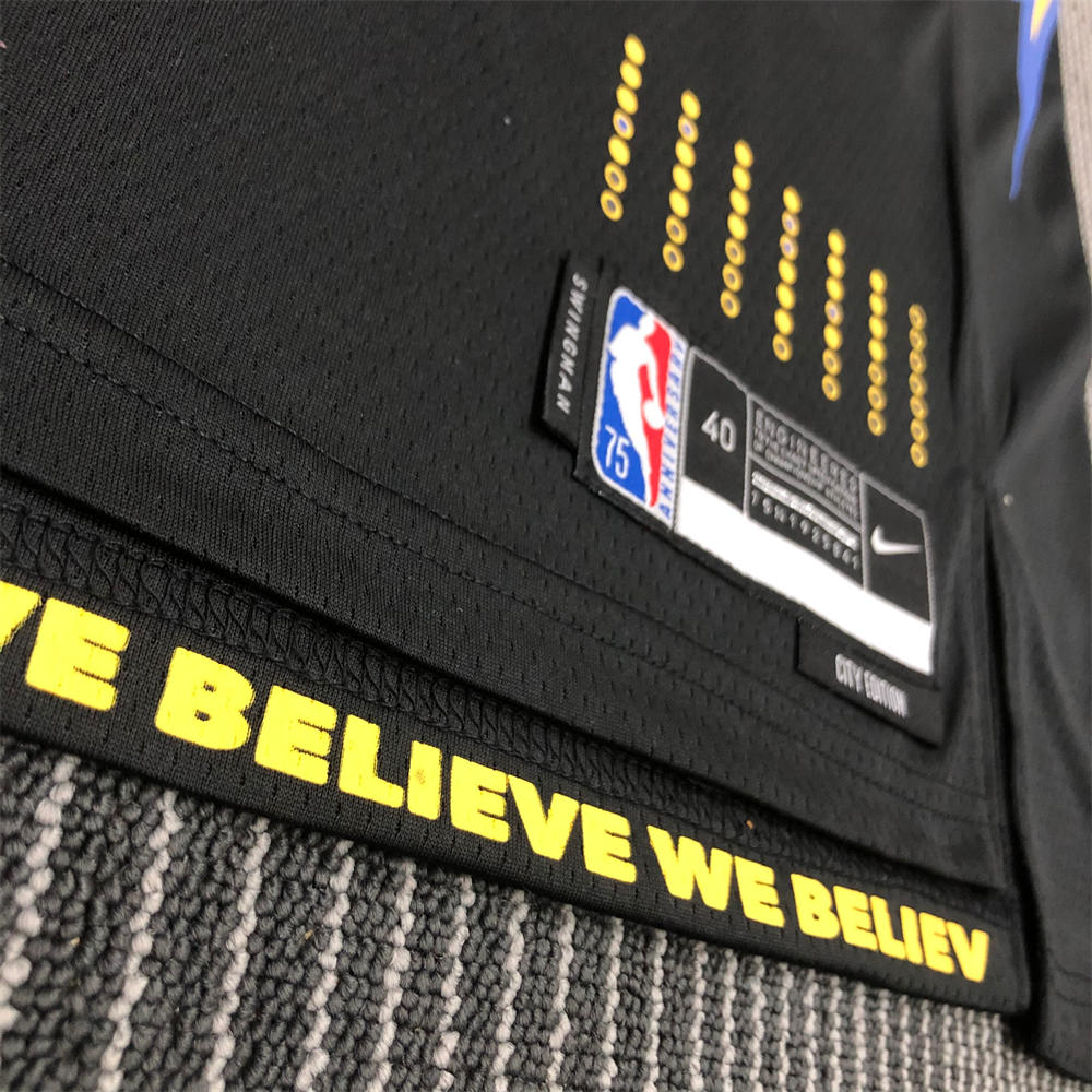 NBA Golden State Warriors V-Neck 75th anniversary Black Jersey CURRY#30 S-XXL