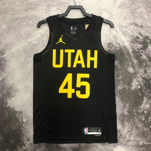 NBA Utah Jazz V-Neck Black Jersey MITCHELL#45 S-XXL