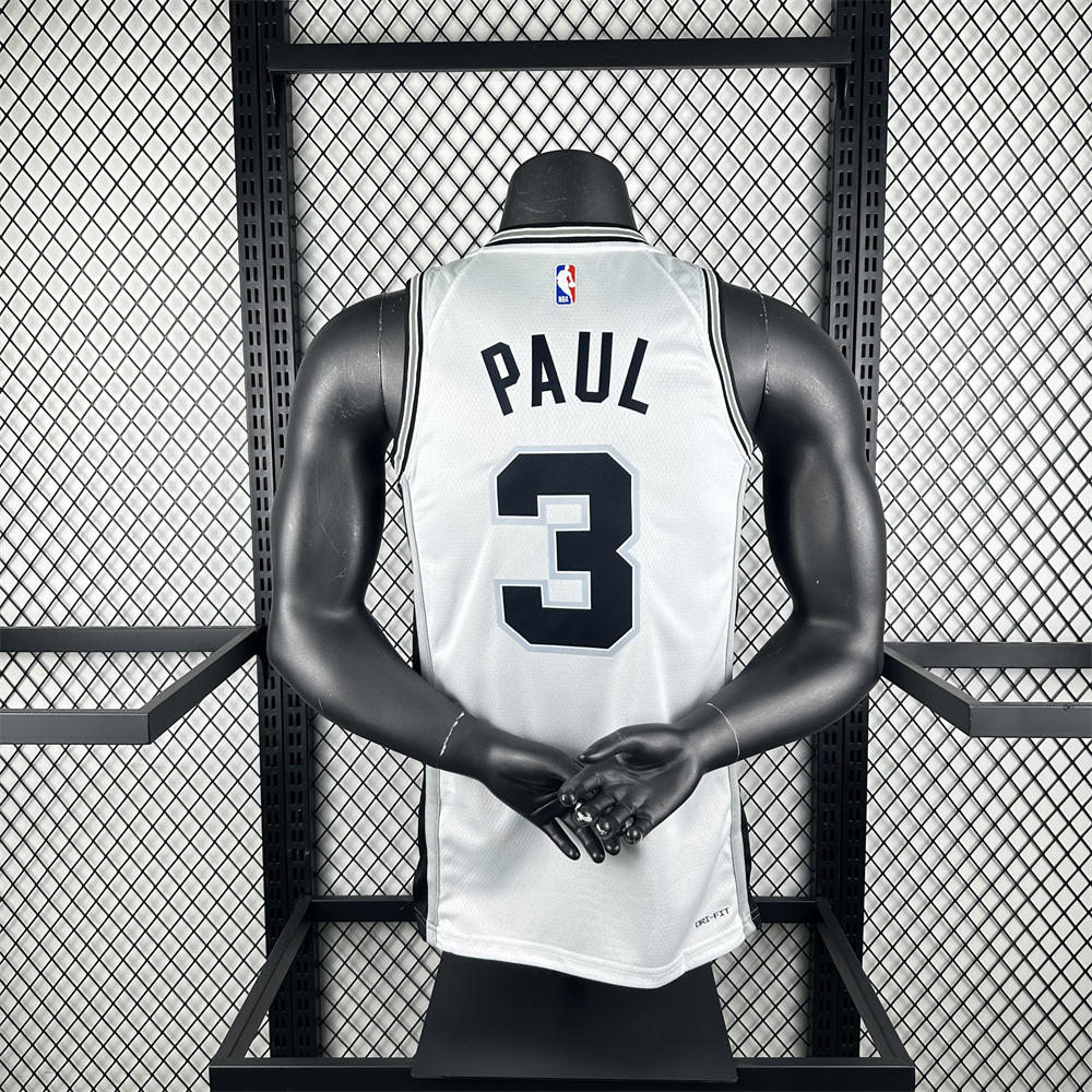 NBA San Antonio Spurs PAUL#3 2022/23 White Icon Edition Swingman Jersey S-XXL