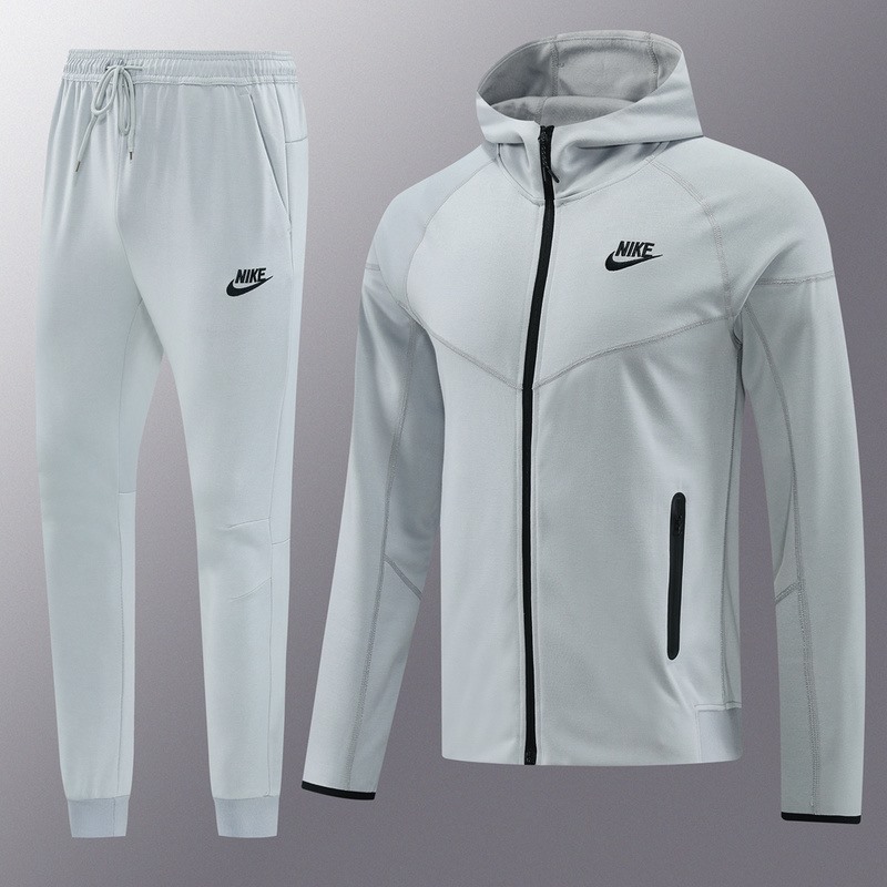2024 Nike Grey Hoodie Jacket Kit Set Football Team Shirt Sports Fashion