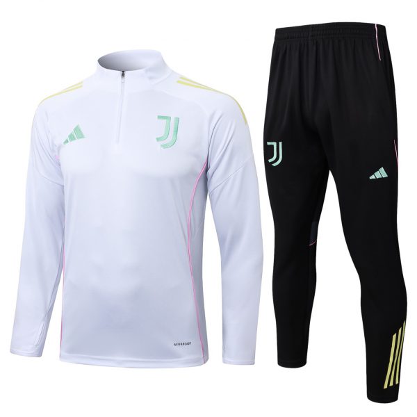 202526 Juventus white-black Long-sleeved half-pull training kit Football team kit