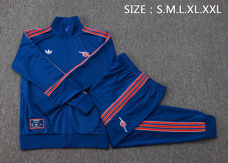 2025/26 Arsenal Blue Jacket Training Suit Set Football Team Shirt Sports Fashion