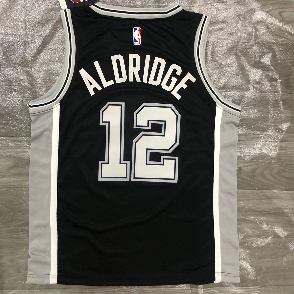 NBA San Antonio Spurs V-Neck Black jersey ALDRIDGE#12 S-XXL