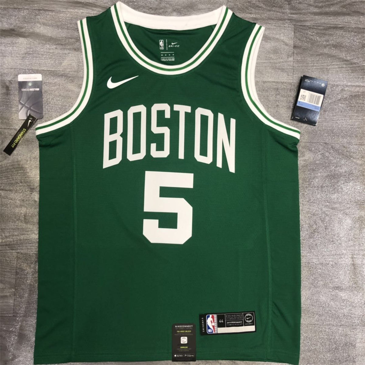 NBA Boston Celtics round neck Retro Green Jersey Garnrtt#5 S-XXL