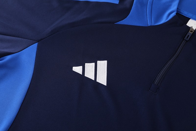 2024 Adidas Royal Blue Long-sleeved half-pull training kit Football team kit