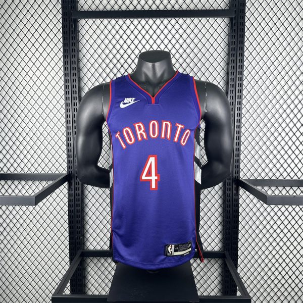 NBA Toronto Raptors 24/25 Retro Purple V-Neck Jersey BARNES#4 S-XXL