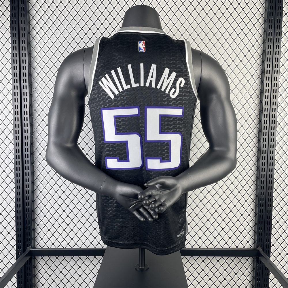 NBA Scaramento Kings V-Neck Black jersey WILLIAMS#55 S-XXL