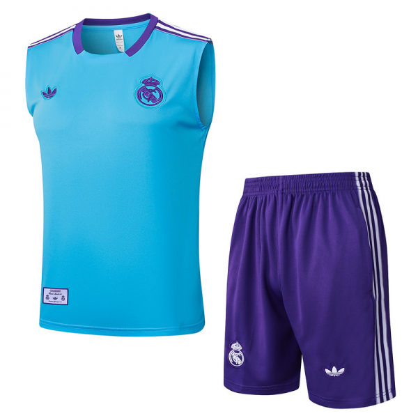 2025/26 Real Madrid Light blue Training Set Shirt and Shorts