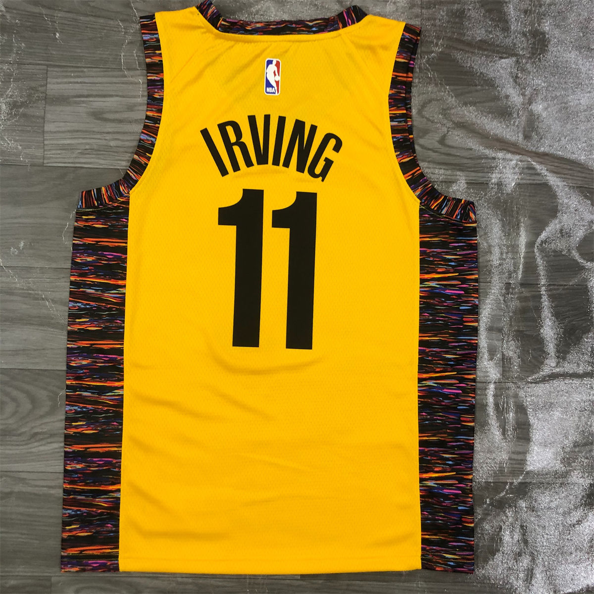 NBA Brooklyn Nets V-Neck Yellow Jersey IRVING#11 S-XXL