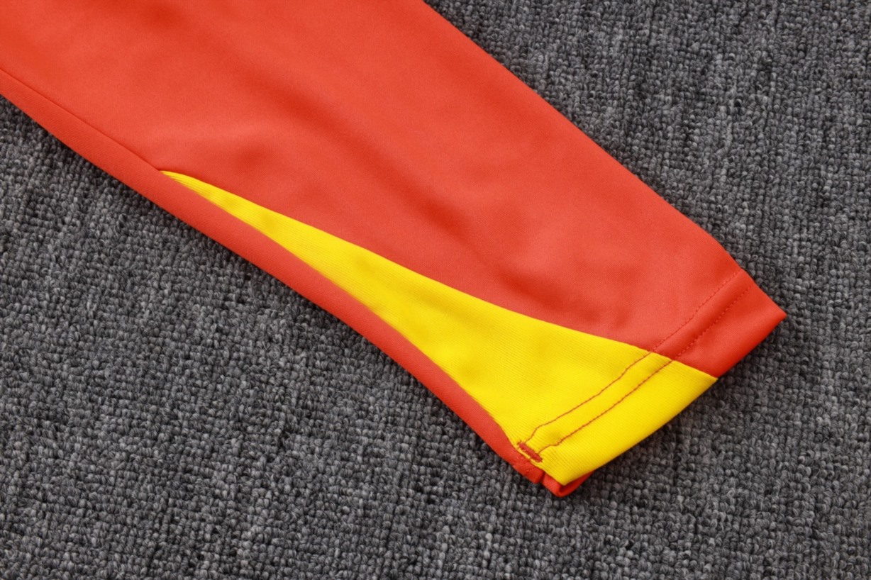 202526 Brazil Orange Long-sleeved half-pull training kit Football team kit
