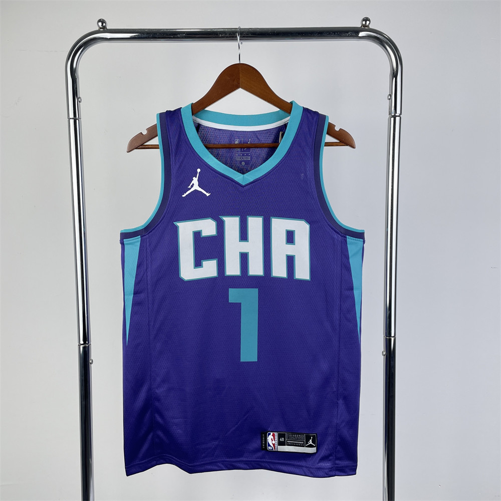 NBA Charlotte Hornets BALL#1 2019/20 Jordan Brand Purple Statement Edition Swingman Jersey S-XXL