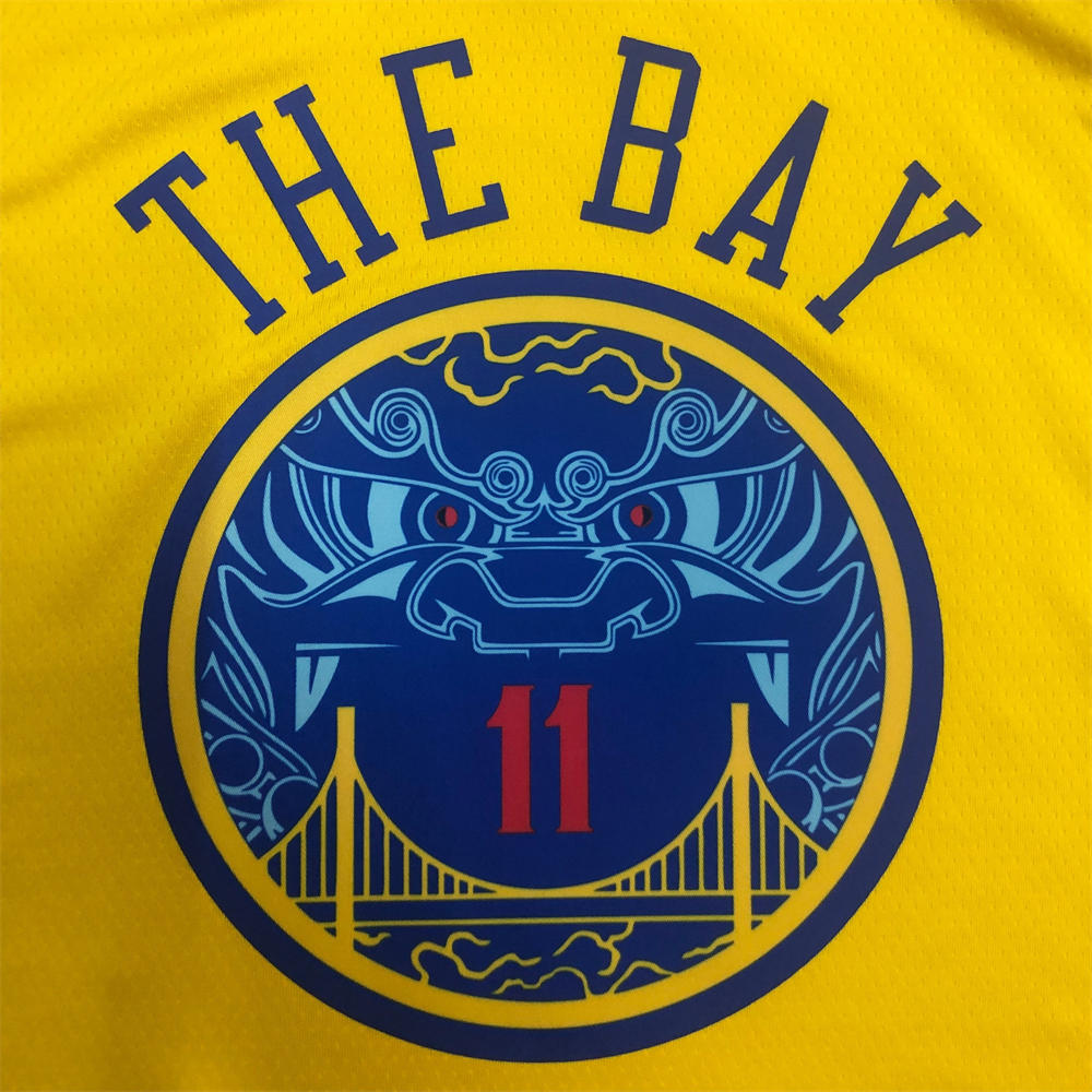 NBA Golden State Warriors V-Neck Yellow Jersey THOMPSON#11 S-XXL