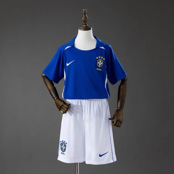 Retro 2002 Brazil Away Kid Kits