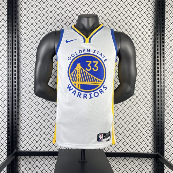 NBA Golden State Warriors 2023 V-Neck White Jersey WISEMAN#33 S-XXL