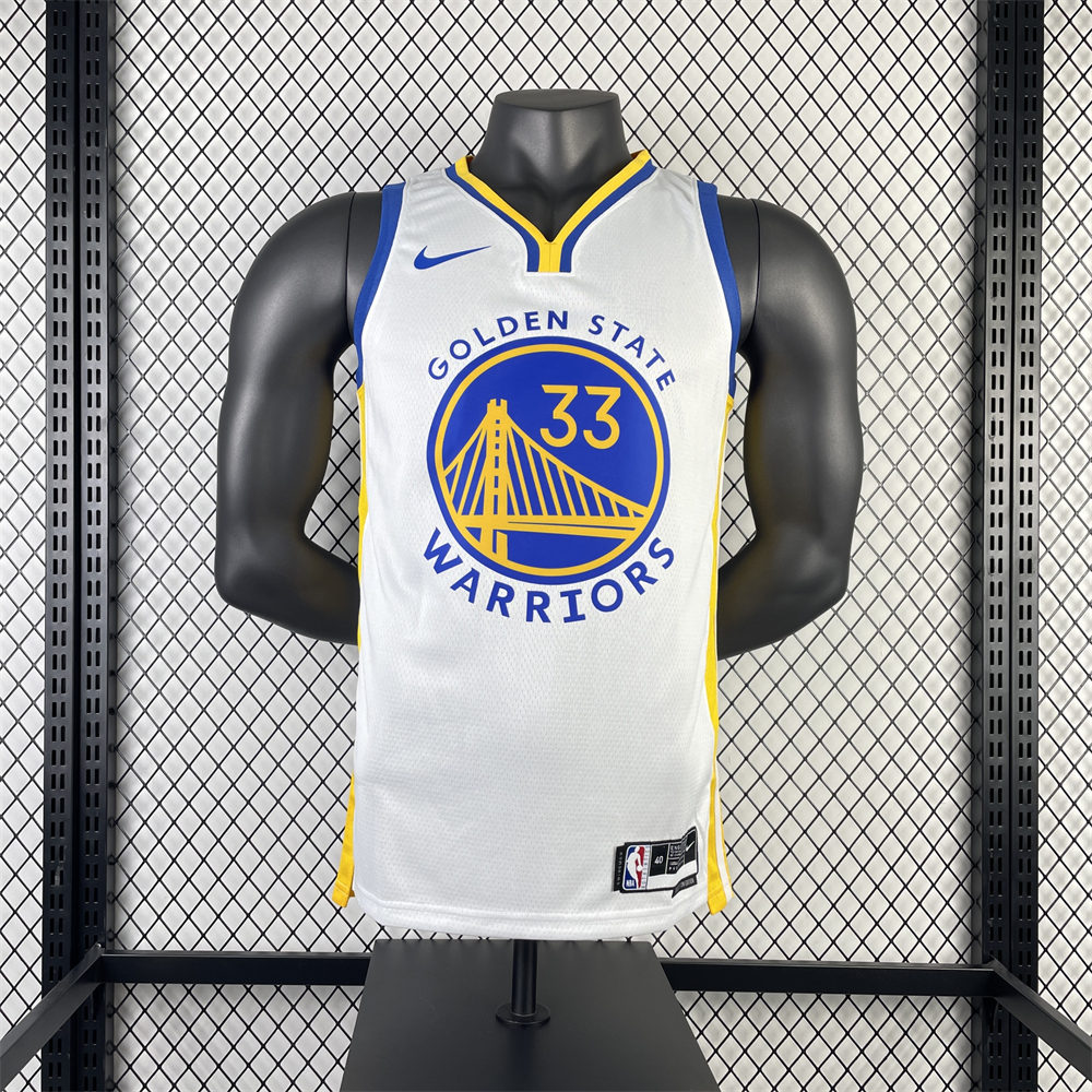 NBA Golden State Warriors 2023 V-Neck White Jersey WISEMAN#33 S-XXL