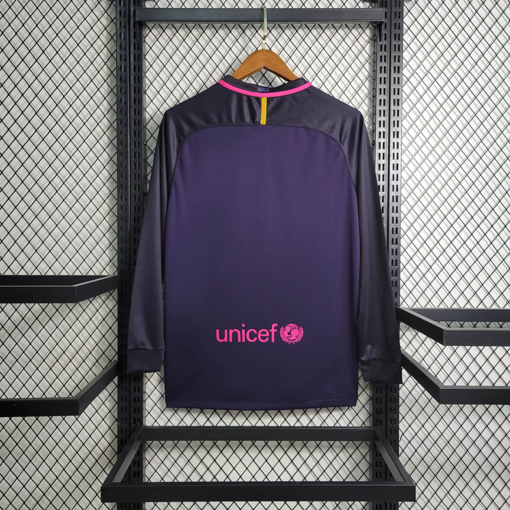 Retro Barcelona 16/17  Guest Long Sleeve jersey Fan Version
